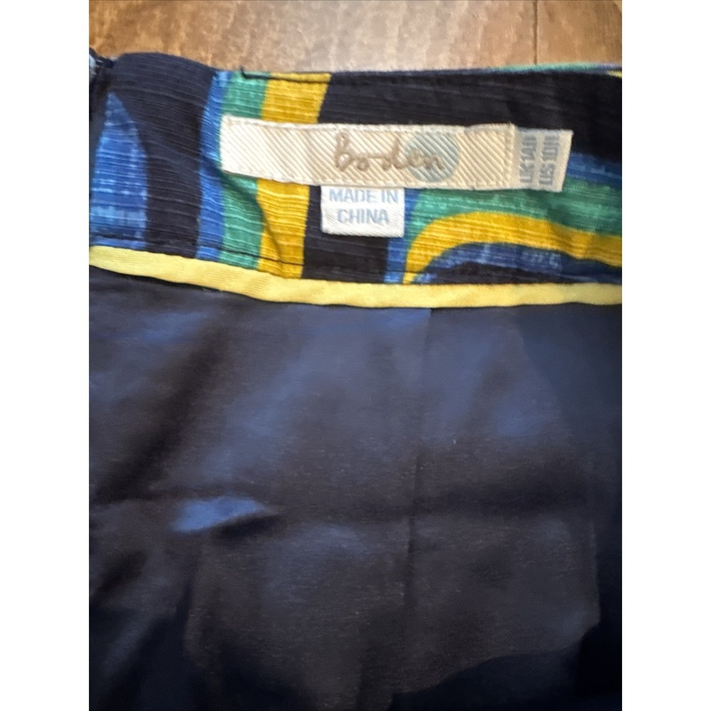 Boden‎ Women's Pencil Skirt Geometric Blue Yellow Size 10R - Picture 2 of 5